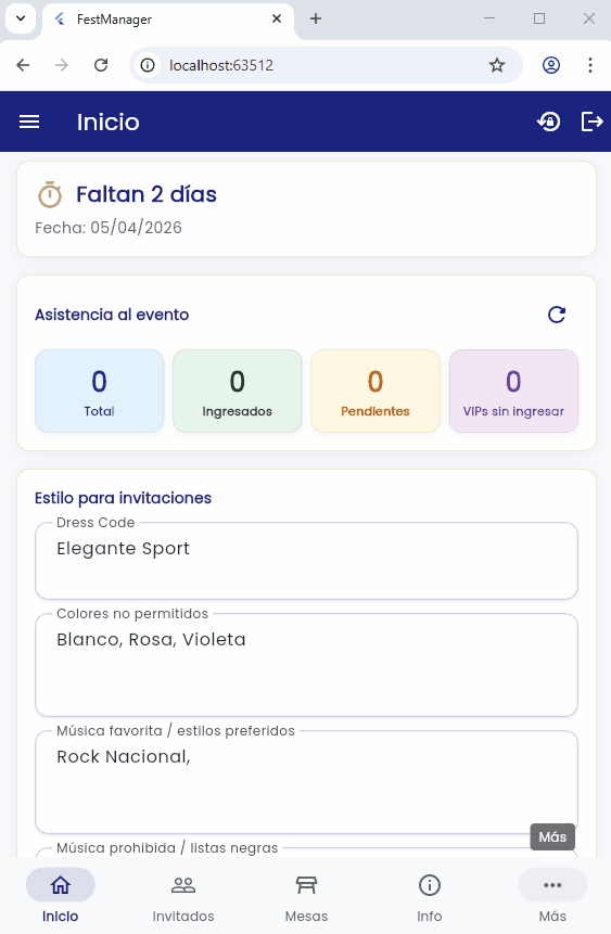 Administración de invitados y listas para eventos en FestManager